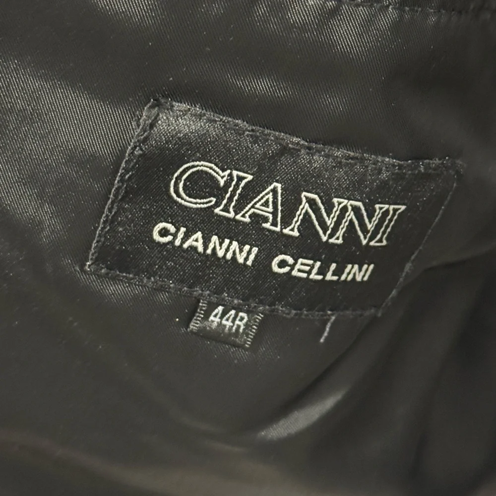 CIANNI CELLINI MEN LUXURY FORMAL BLACK OVERCOAT Quilted Liner - Picture 8 of 8